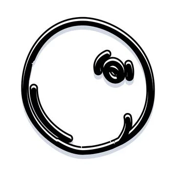 Abstract circle shape doodle drawing symbol Stock Illustration