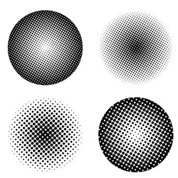 Abstract Circle shapes with halftone fill-Vector Illustration Stock Illustration