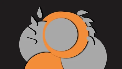 Abstract circle shapes logo template background rotation with marks like hon Stock Footage 246678541