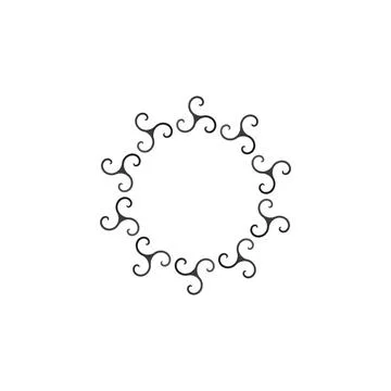 Abstract circle spiral relationship vector logo design, swirl modern symbol Stock Illustration