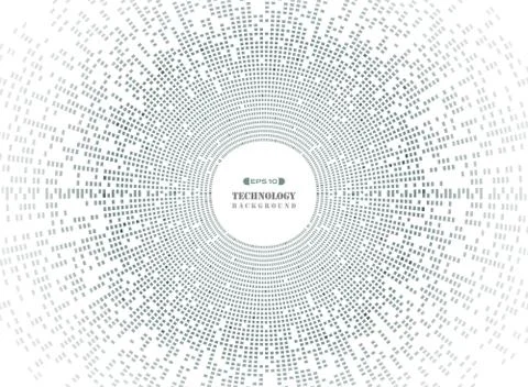 Abstract of circle square pattern technology in dark gray pixel background. イラスト素材