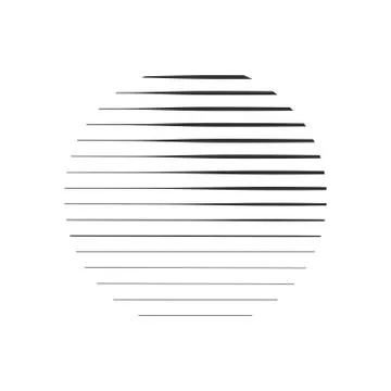 Abstract circle of stripes, sun logo concept. vector illustration isolated on Stock Illustration