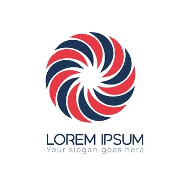 Abstract circle structure logo design template. Geometric swirl sun or flower Stock Illustration
