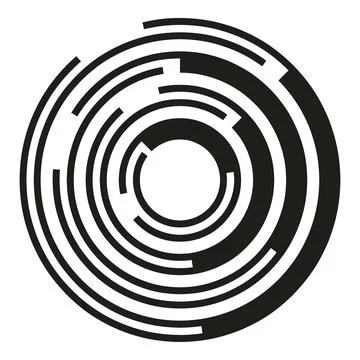 Abstract circle tech logo creating a modern maze Illustrazione stock