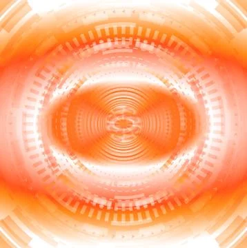 Abstract circle technical orange background Stock Illustration