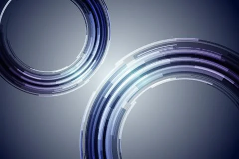 Abstract circle technology background on hi tech future cyan white background Иллюстрация