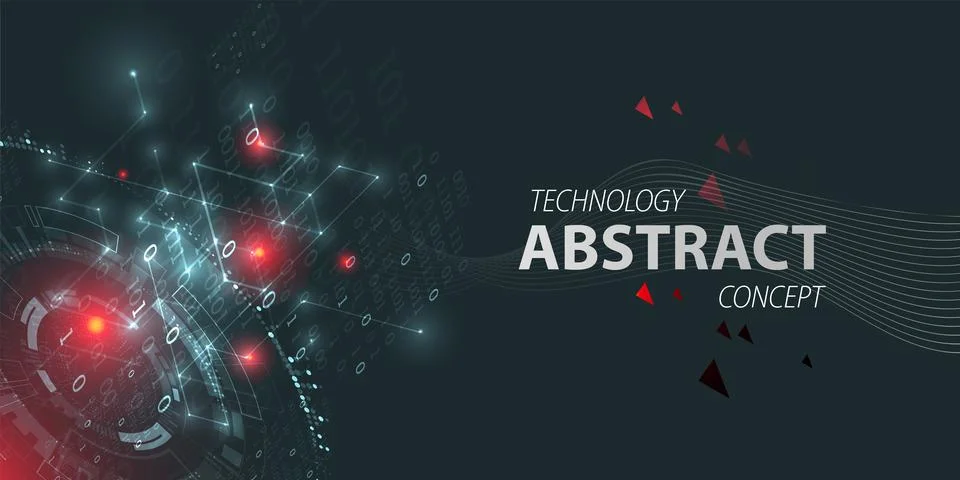 Abstract circle technology concept. Circuit board, high computer color backgr Stock Illustration