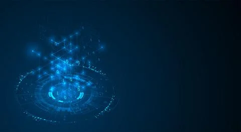 Abstract circle technology concept. Circuit board, high computer color backgr Stock Illustration
