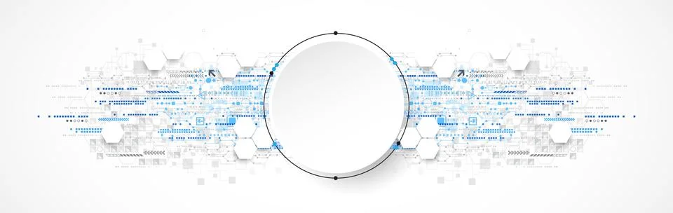 Abstract circle technology concept. Circuit board, high computer color backgr Stock Illustration