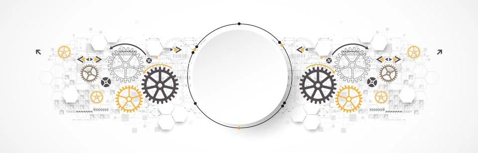 Abstract circle technology concept. Circuit board, high computer color backgr Stock Illustration