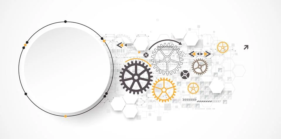 Abstract circle technology concept. Circuit board, high computer color backgr Stock Illustration