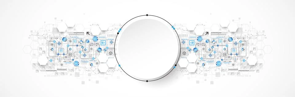 Abstract circle technology concept. Circuit board, high computer color backgr イラスト素材