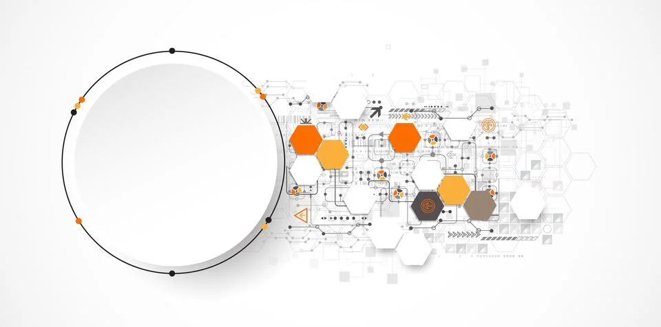 Abstract circle technology concept. Circuit board, high computer color backgr 스톡 일러스트