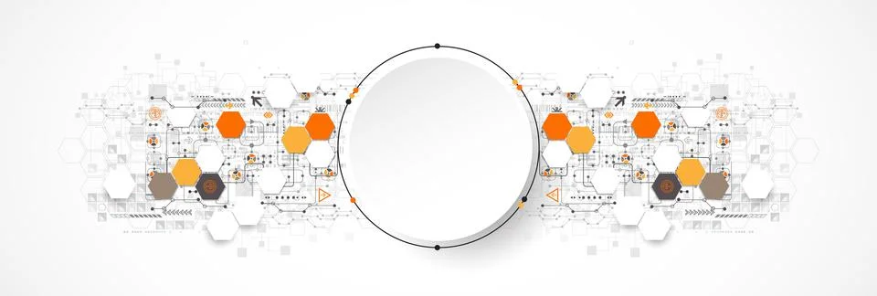 Abstract circle technology concept. Circuit board, high computer color backgr Stock Illustration
