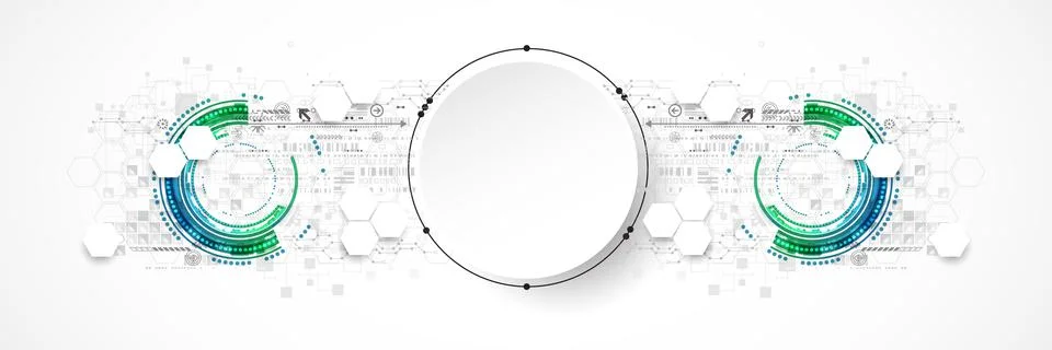 Abstract circle technology concept. Circuit board, high computer color backgr Stock Illustration