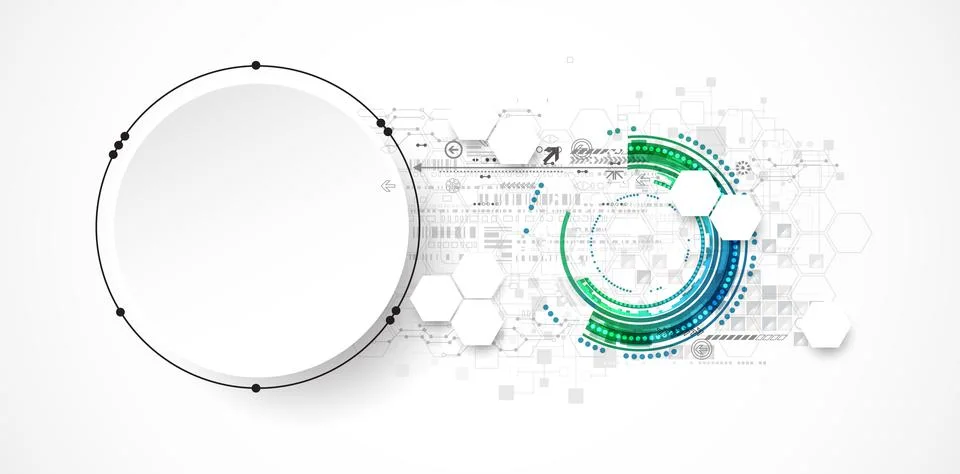 Abstract circle technology concept. Circuit board, high computer color backgr Stock Illustration