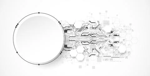 Abstract circle technology concept. Circuit board, high computer color backgr Stock Illustration