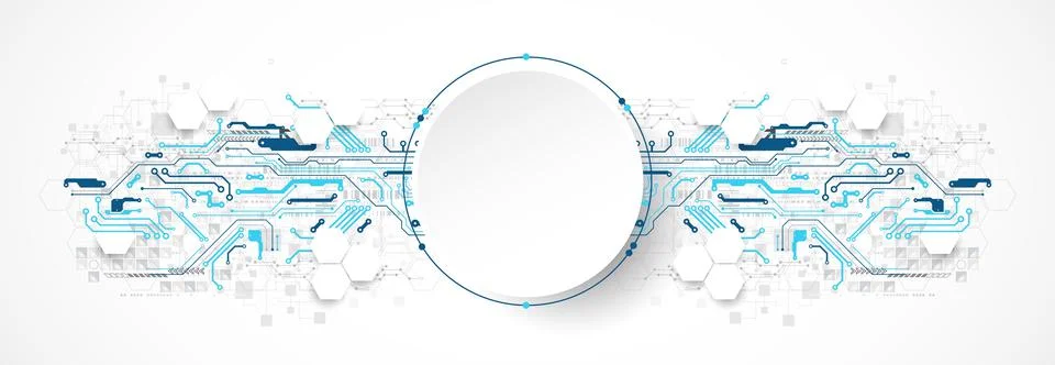 Abstract circle technology concept. Circuit board, high computer color backgr 스톡 일러스트