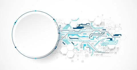 Abstract circle technology concept. Circuit board, high computer color backgr Stock Illustration
