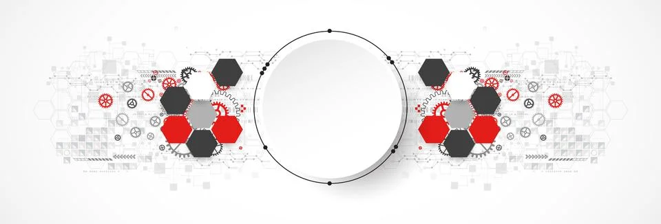 Abstract circle technology concept. Circuit board, high computer color backgr Stock Illustration