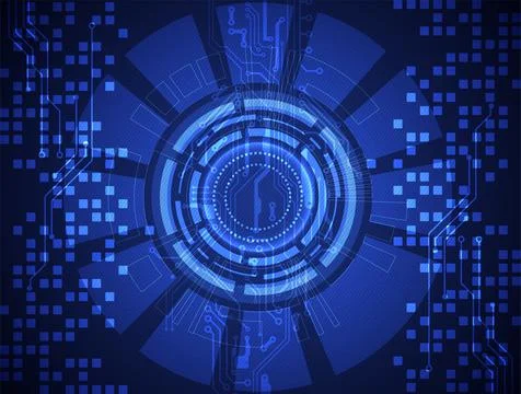 Abstract circle technology concept. Circuit board, high computer color backgr Stock Illustration