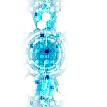Abstract circle technology concept. Circuit board, high computer color backgr Stock Illustration