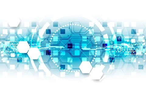 Abstract circle technology concept. Circuit board, high computer color backgr Stock Illustration