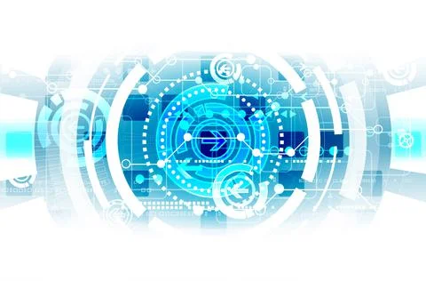 Abstract circle technology concept. Circuit board, high computer color backgr イラスト素材