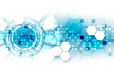 Abstract circle technology concept. Circuit board, high computer color backgr Stock Illustration