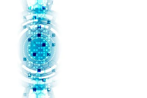 Abstract circle technology concept. Circuit board, high computer color backgr Stock Illustration