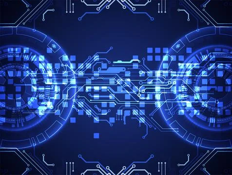 Abstract circle technology concept. Circuit board, high computer color backgr Stock Illustration