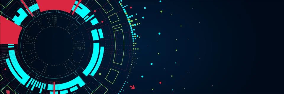 Abstract circle technology concept. Circuit board, high computer color backgr Stock Illustration