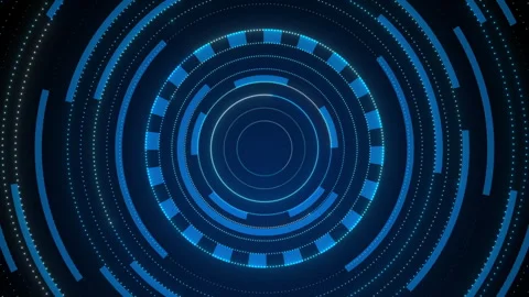 Abstract circle technology in cyberspace with digital dot lights Stock Footage 346433741