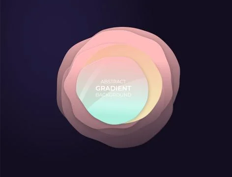 Abstract circle text box with soft modern gradients and 3d effect. Background Stock Illustration