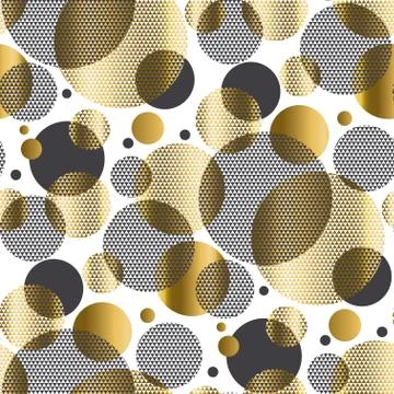 Abstract circle textured geometry repeatable motif for surface design. Gold a イラスト素材