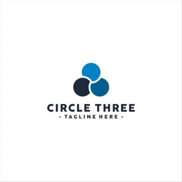 Abstract Circle three logo design inspiration Stock Illustration
