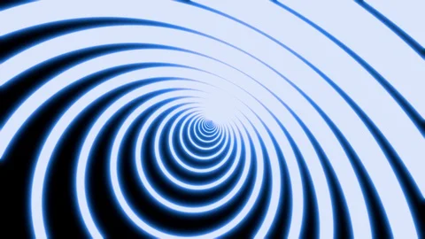 Abstract circle tunnel composed of shining green neon light lines. Black Stock Footage 127782627