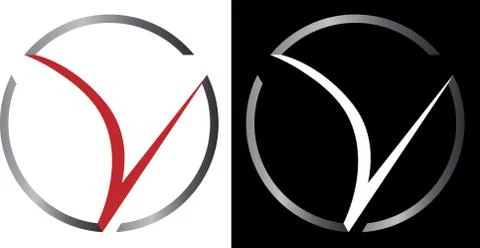 Abstract circle with V ball minimalistic business logo Stock Illustration