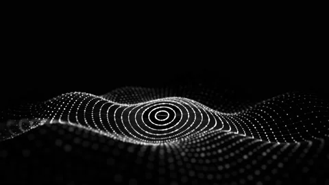 Abstract circle wave with dots. Flow of particles. Technology illustration. 스톡 동영상 155926281