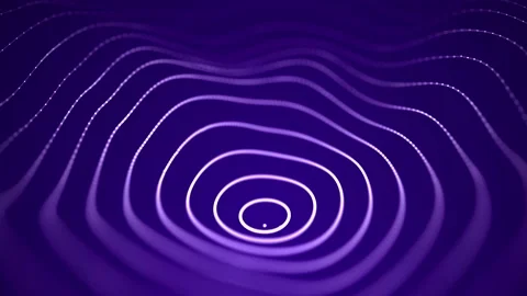 Abstract circle wave with moving dots. Flow of particles. Stockbeeldmateriaal 149404497