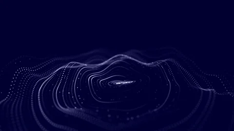 Abstract circle wave with moving dots. Flow of particles. Stockbeeldmateriaal 152883424