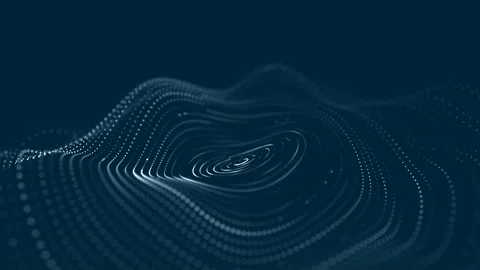 Abstract circle wave with moving dots. Flow of particles. Stockbeeldmateriaal 152883500