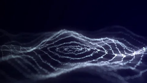 Abstract circle wave with moving dots. Flow of particles. Cyber technology 스톡 동영상 272594831