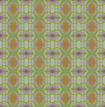 Abstract circles and diamond pattern purple green pink Stock Illustration