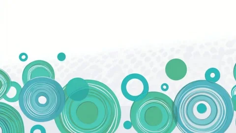 Abstract circles and dots drifting along lower edge on white background, di.. Stock Footage 342045392