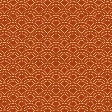 Abstract circles and dots on an orange background, seamless pattern Stock Illustration