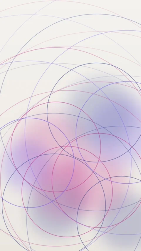 Abstract circles and lines with pastel gradients. 2d animation Stock Footage 341802145
