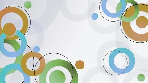 Abstract circles and rings background with bright overlapping shapes and a .. Stock Footage 336873088