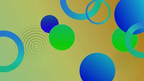 Abstract circles and rings on a gradient background with geometric shapes a.. Stock Footage 339292600