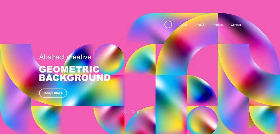 Abstract circles and round elements geometric background. Vector illustration Stock Illustration